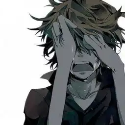 emo抑郁动漫头像男哭泣