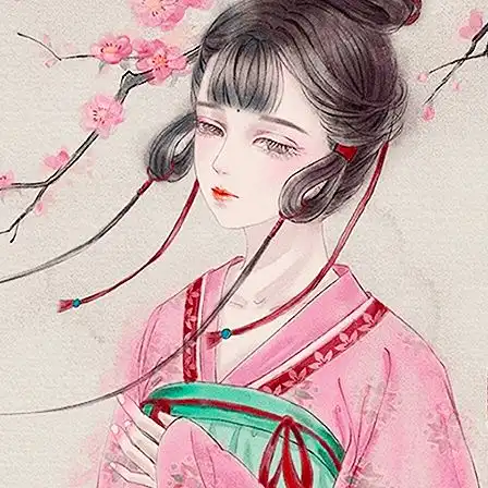 意境古风漫画女生头像芙蓉不及美人妆水殿风来珠翠香