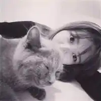 女生抱着蓝猫精美头像