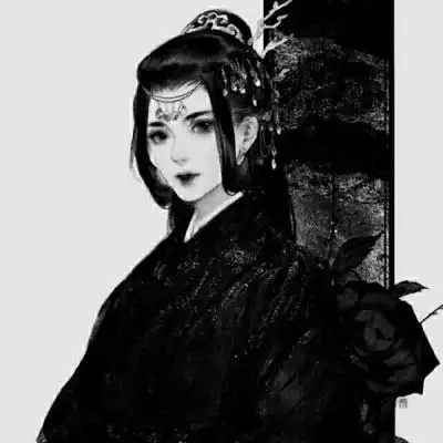 动漫头像黑白古风女头