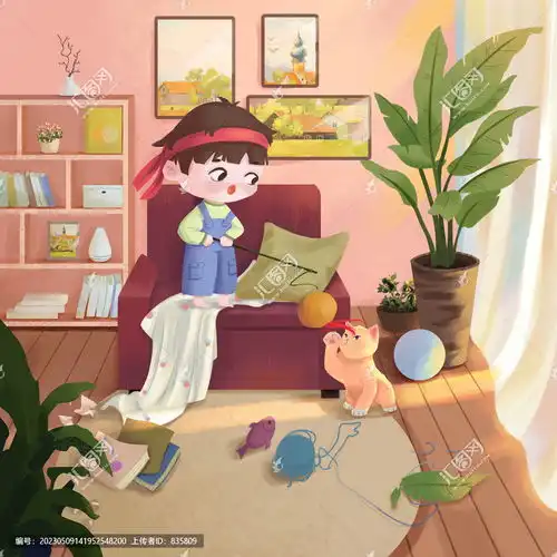 手绘卡通室内场景儿童插画设计模板下载其他设计素材下的美术绘画设计模板