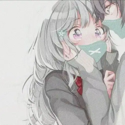 抖音超火的口罩情侣头像,单身人士非常羡慕