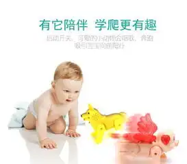 包邮抖音爆款电动牵绳小猪狗发光音乐萌萌猪摇摆儿童玩具地摊庙会