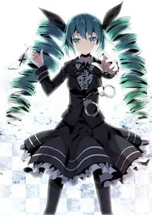 求穿黑衣服的动漫美少女图片