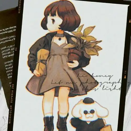 动漫头像暗黑一个人插画