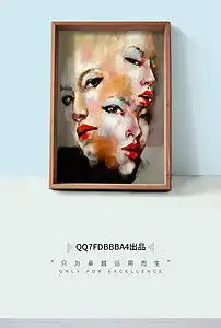 美式个性创意美女侧脸表情绘画装饰画图片设计素材高清模板下载12.25mb人物装饰画大全