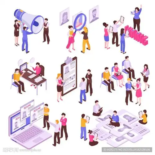 招聘办公插画设计图卡通设计