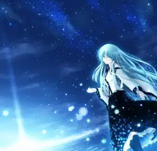 优雅蓝色动漫少女qq头像