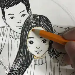 手绘设计教程如何画一个漫画版本的你水溶性彩铅上色教程图
