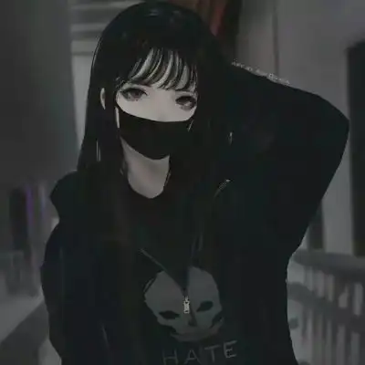 女生黑暗动漫头像图片黑