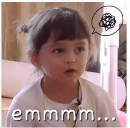 求一个小女孩乱乱的头发,很无语的表情,p的是标点微信表情包