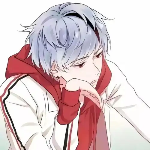 动漫男头听云与明月窃语,看满天熠熠星辰