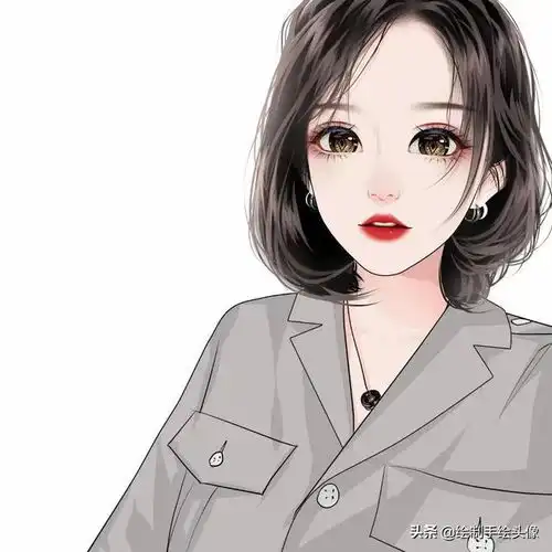 30岁短发女士漫画头像,一定要剪一次短发,网友说真好看