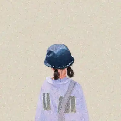 卡通背影头像唯美漂亮手绘画女生背影图片