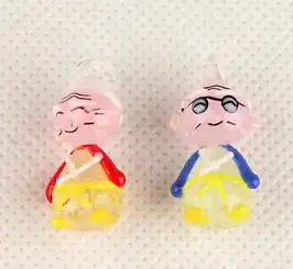玻璃工艺品老夫老妻夜光琉璃挂件情侣挂饰价格厂家图片