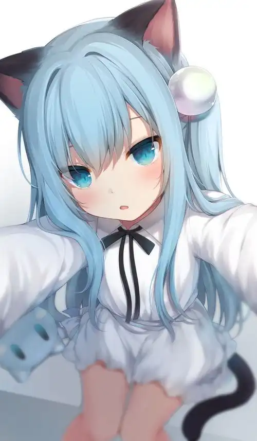 动漫美图蓝毛猫羽雫赛高这是谁家的小可爱