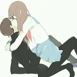 动漫男生女生接吻头像一