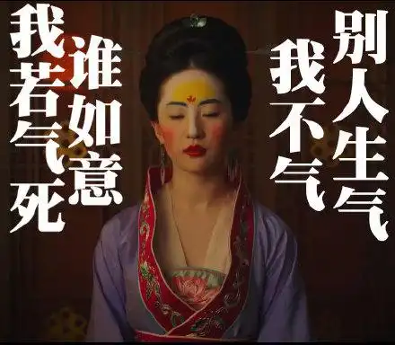 刘亦菲花木兰表情包别人生气我不气,我若气死谁如意