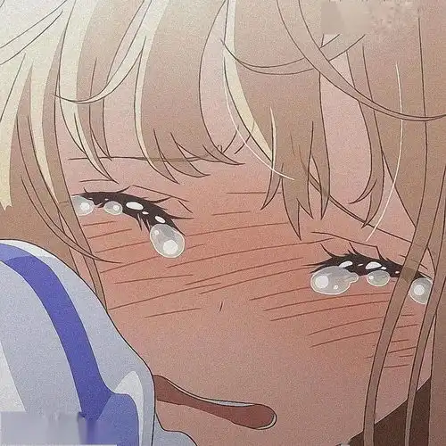 动漫女生哭泣头像淋雨